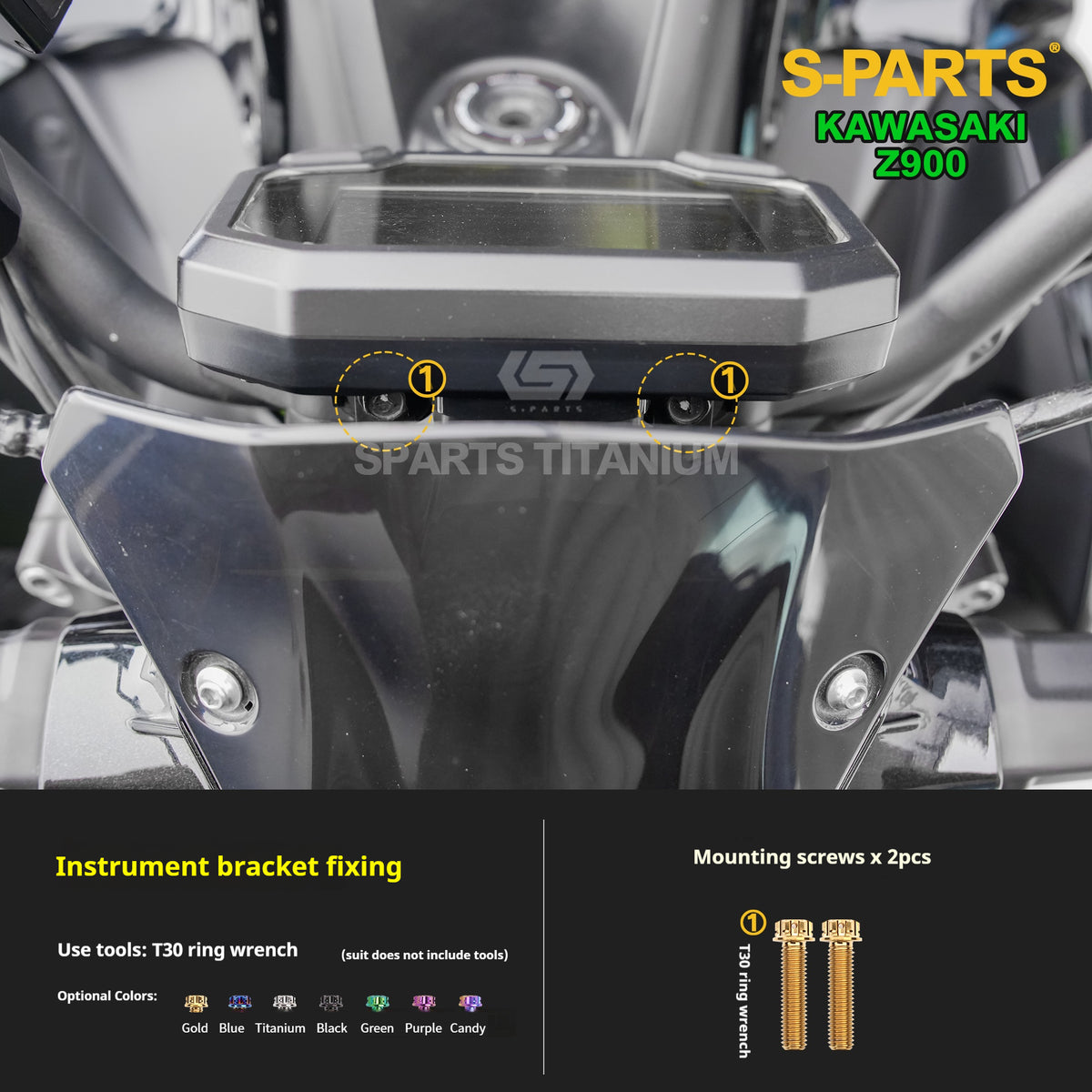 SPARTS TC4 Titanium Bolt Kit for Kawasaki Z900 2021 | Motorcycle Titanium Bolt Upgrade