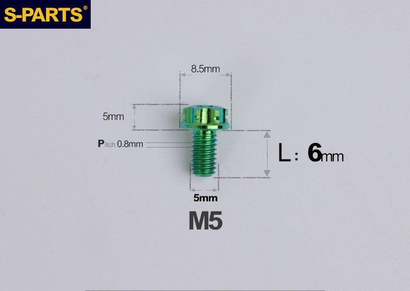 SPARTS M5×6-95mm Standard Head Screw Titanium Bolt for Motorcycle Modification