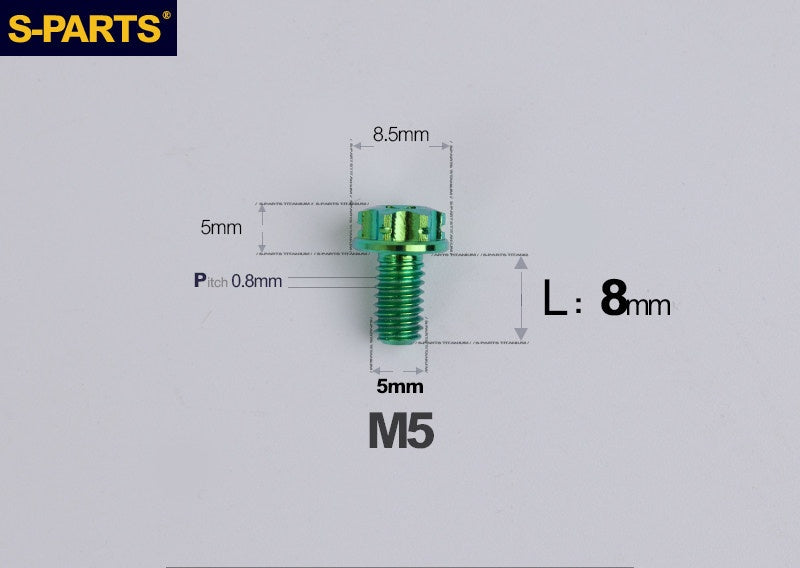 SPARTS M5×6-95mm Standard Head Screw Titanium Bolt for Motorcycle Modification