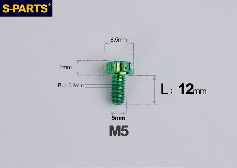 SPARTS M5×6-95mm Standard Head Screw Titanium Bolt for Motorcycle Modification
