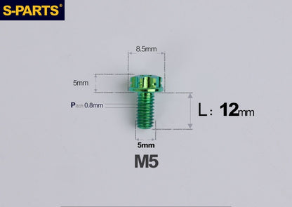 SPARTS M5×6-95mm Standard Head Screw Titanium Bolt for Motorcycle Modification