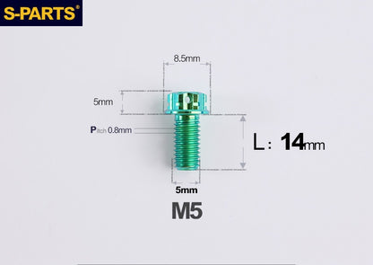 SPARTS M5×6-95mm Standard Head Screw Titanium Bolt for Motorcycle Modification