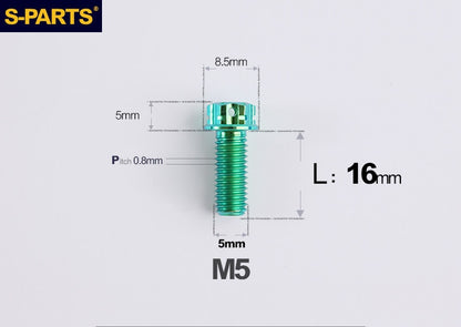 SPARTS M5×6-95mm Standard Head Screw Titanium Bolt for Motorcycle Modification