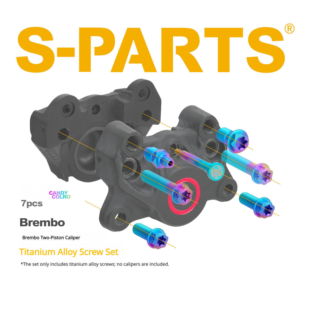SPARTS Brembo Basic 2-Piston / 4-Piston Caliper Titanium Bolt Kit