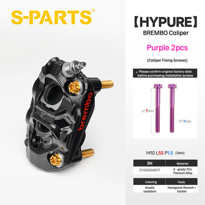 SPARTS Titanium Bolt Kit Compatible with BREMBO HYPURE Caliper - Purple