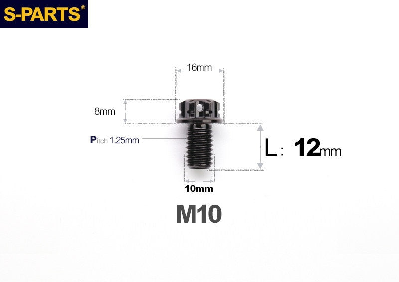 SPARTS M10 L12-120mm P1.25 A3 Series Standard Head Titanium Bolt |  Motorcycle  Upgrade