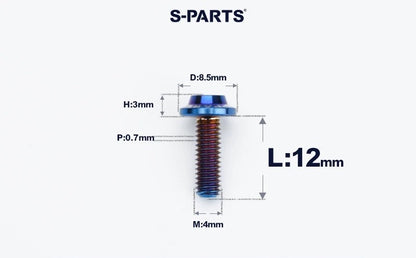 SPARTS M4✖️6–30mm D8.5 Titanium Torx Flanged Button Head Bolts