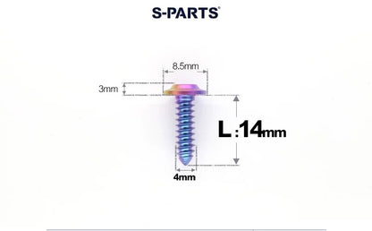 SPARTS M4 D8.5 Titanium Truss Head Self-Tapping Screws for Motorcycles
