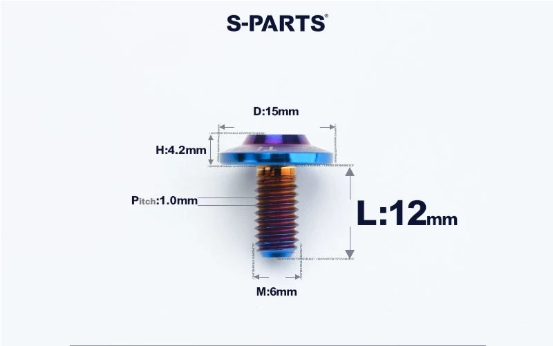 SPARTS M6×8–45mm D15 Titanium Button Head Bolts for Motorcycles