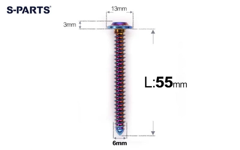 SPARTS M6 Titanium Flanged Button Head Self-Tapping Bolt D13