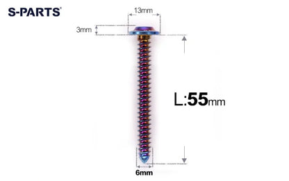 SPARTS M6 Titanium Flanged Button Head Self-Tapping Bolt D13