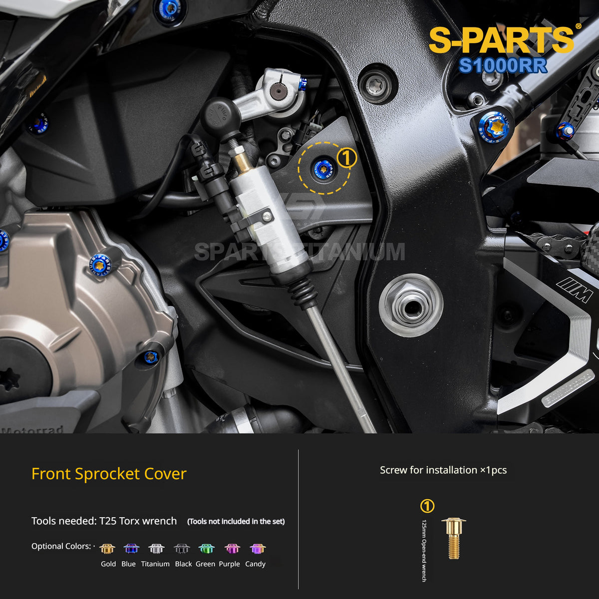 SPARTS Titanium Chassis Bolt Kit Brake Disc Caliper Sprocket Screws for BMW S1000RR