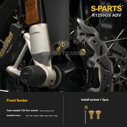 SPARTS Titanium Fairing, Spotlight & Accessory Bolt Kit for BMW R1250GS / ADV