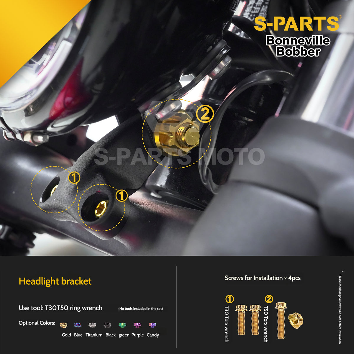 SPARTS Titanium Set Screws for Triumph Bonneville Bobber Motorcycle