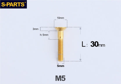 SPARTS M5×8-50mm Countersunk Titanium Alloy Bolt