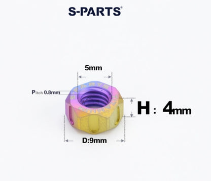 SPARTS Candy Titanium Alloy Hex Nuts – TC4 Motorcycle Locking & Fastening Nuts M5 M6 M8 M10 M12