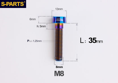 SPARTS M8×L20-45 Titanium Anti-Theft Caliper Set Screws