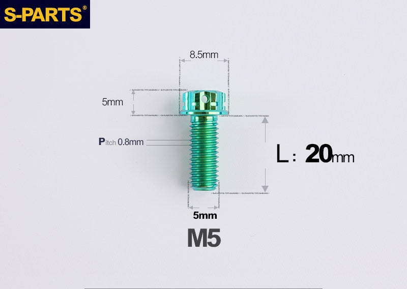 SPARTS M5×6-95mm Standard Head Screw Titanium Bolt for Motorcycle Modification