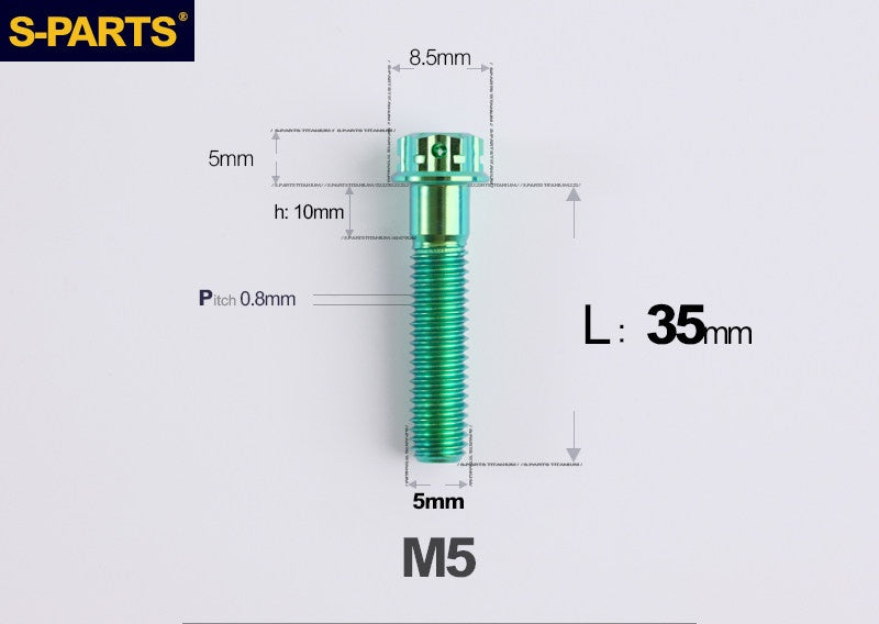 SPARTS M5×6-95mm Standard Head Screw Titanium Bolt for Motorcycle Modification