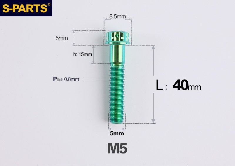 SPARTS M5×6-95mm Standard Head Screw Titanium Bolt for Motorcycle Modification