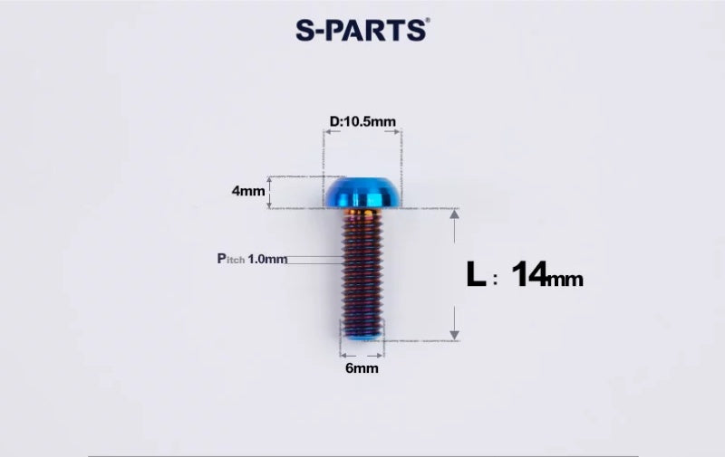 SPARTS M6×8–35mm Titanium Button Head Bolts for Bicycle Brake Calipers