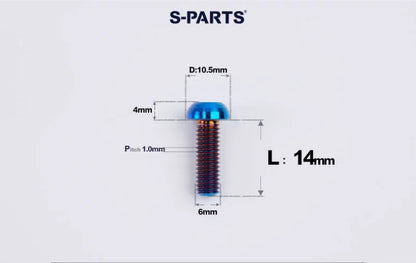 SPARTS M6×8–35mm Titanium Button Head Bolts for Bicycle Brake Calipers