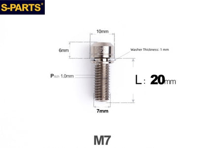 SPARTS A2 Series M7x20mm Titanium Bolt