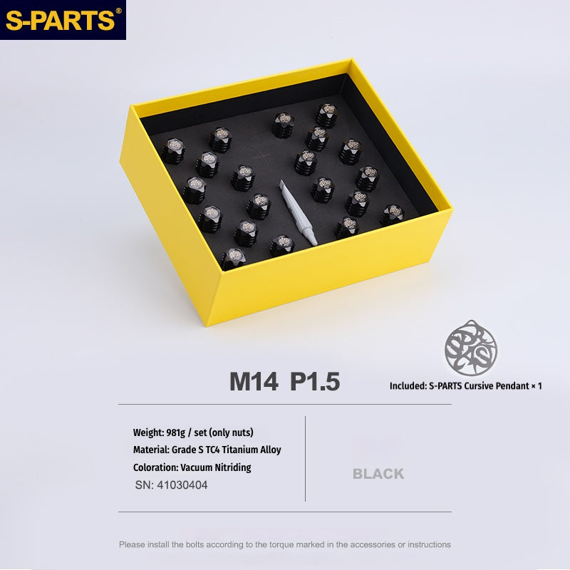 S-PARTS Titanium M14 Car Wheel Lug Nut Set