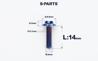 SPARTS M4✖️6–30mm D8.5 Titanium Torx Flanged Button Head Bolts