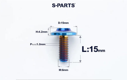 SPARTS M6×8–45mm D15 Titanium Button Head Bolts for Motorcycles