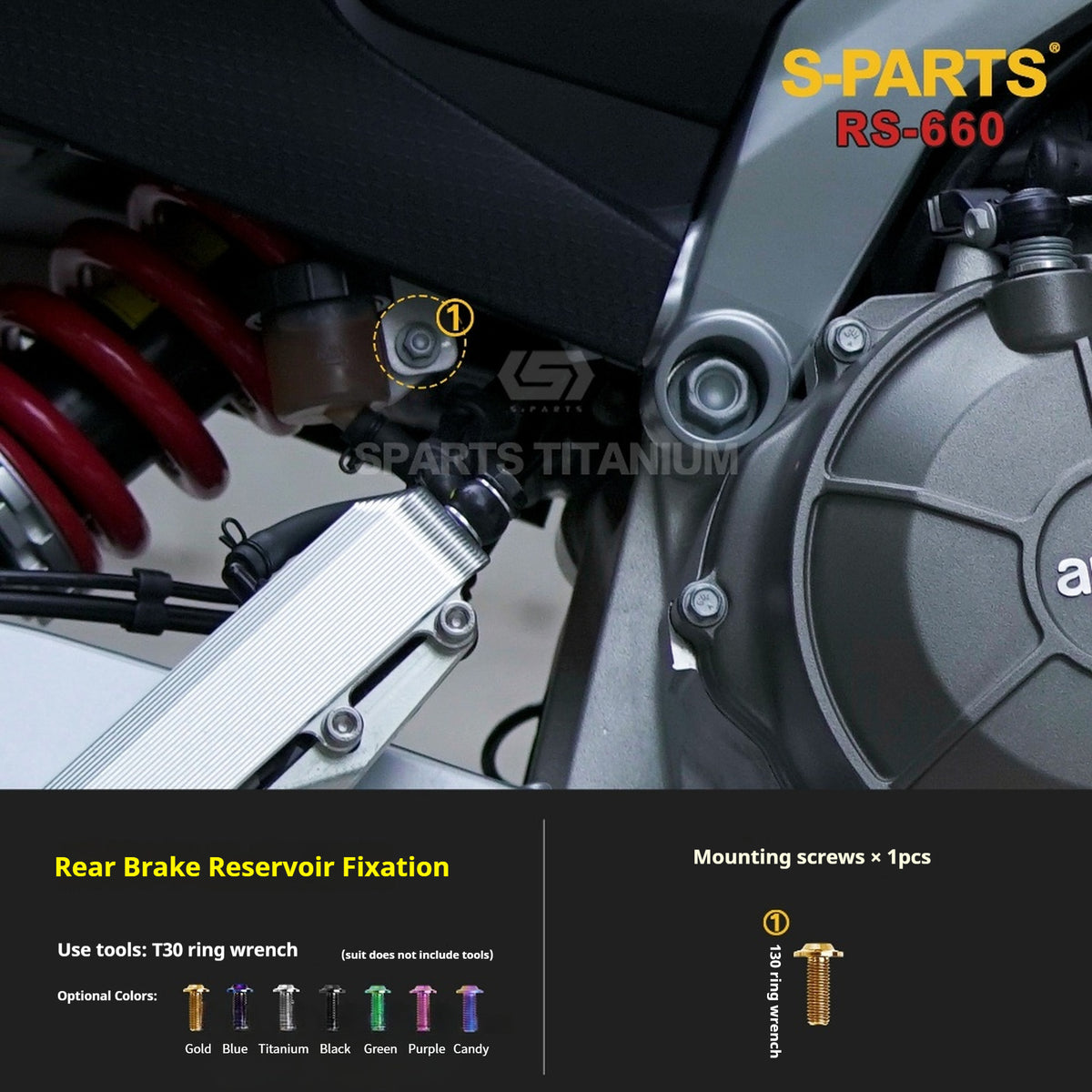 S-PARTS Titanium Complete Bolts Hardware Kit for Aprilia RS660 (2021+)