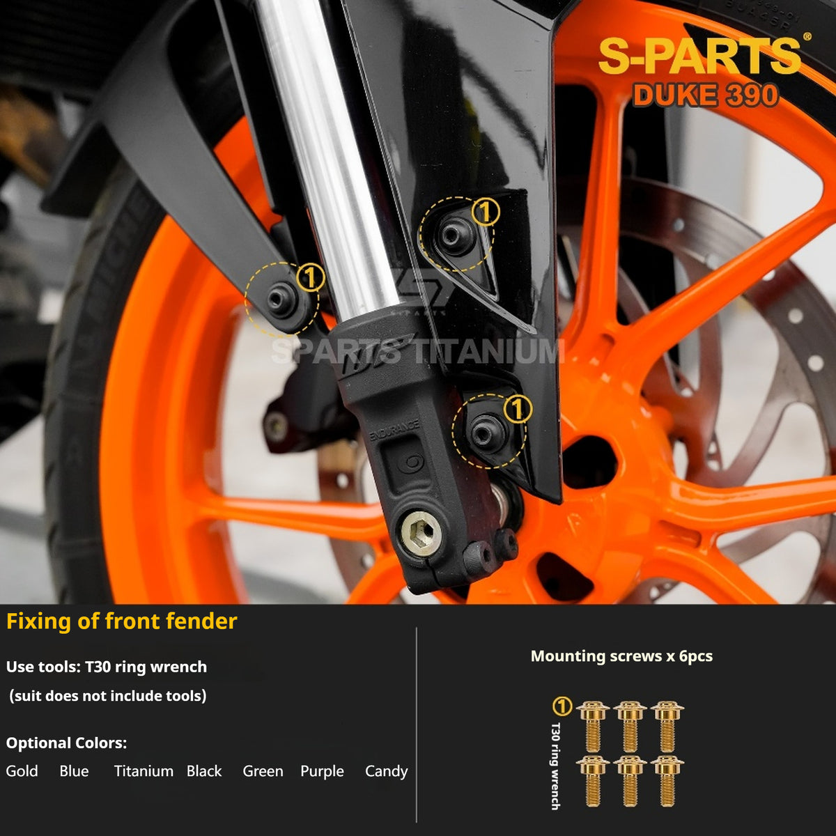 SPARTS KTM Duke 390 Full Bike Titanium Bolt Kit | Premium TC4 Motorcycle Fasteners