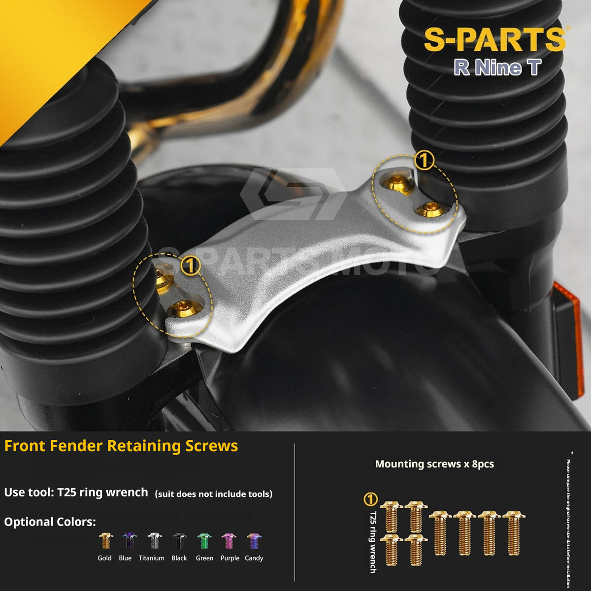 SPARTS BMW RnineT Titanium Alloy Motorcycle Bolt Upgrade Kit