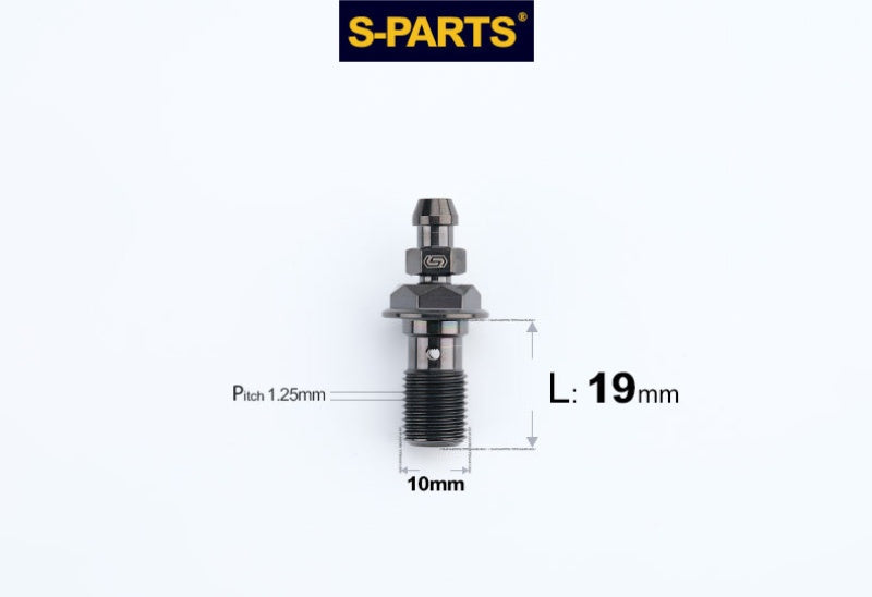 SPARTS M10 Single-Hole Banjo Bolt with Bleeder – Hex Head Titanium Bolt P1.0 / P1.25 for Motorcycles & Bicycles