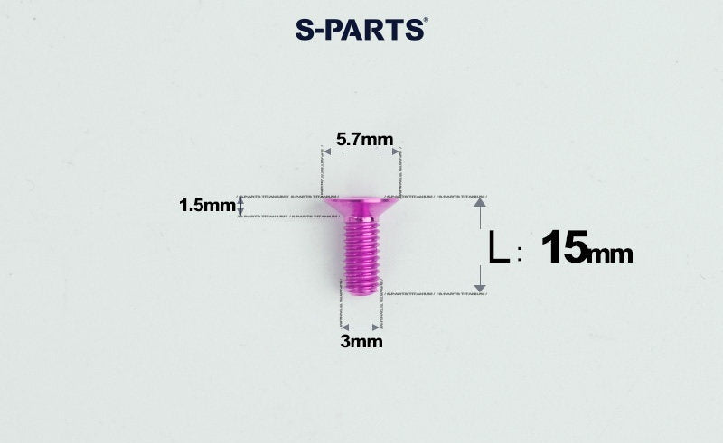 SPARTS Series M3 L6-30 Countersunk Titanium Bolt for motocycle