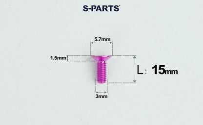 SPARTS Series M3 L6-30 Countersunk Titanium Bolt for motocycle