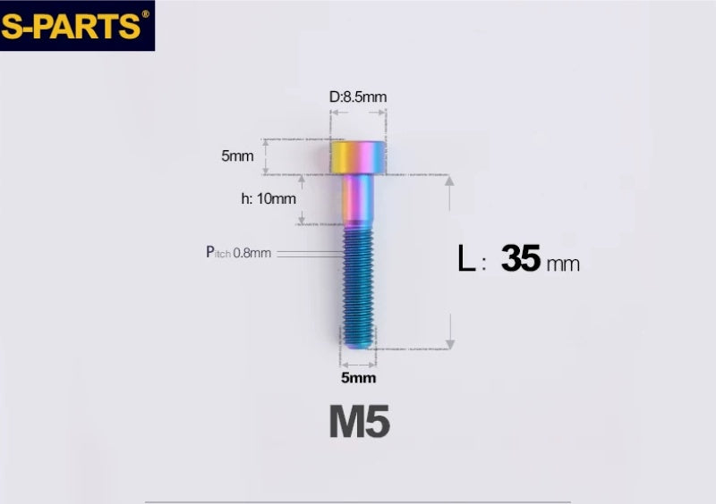 SPARTS M5 Titanium Socket Head Cap Bolts