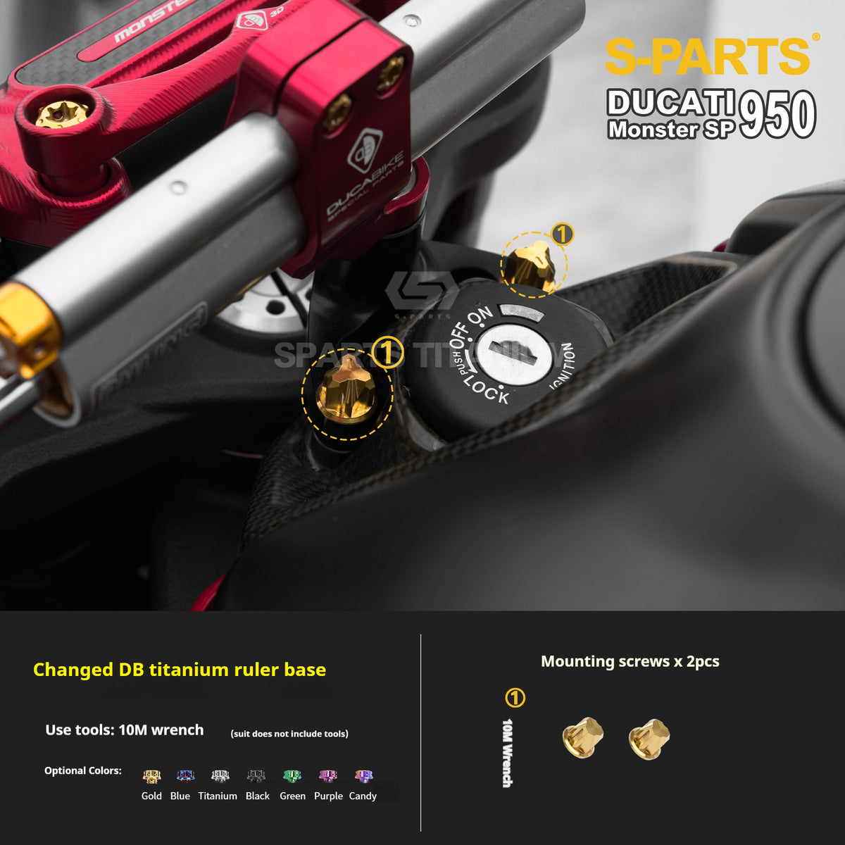 SPARTS Titanium Bolt Kit for Ducati New Monster SP 950 – CNC Titanium Upgrade Kit