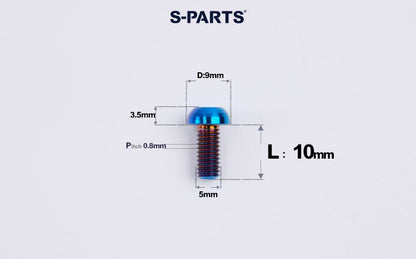 SPARTS A2 M5 Titanium Button Head Bolts for Bicycle Brake Caliper Upgrades Ultra-Light Fasteners