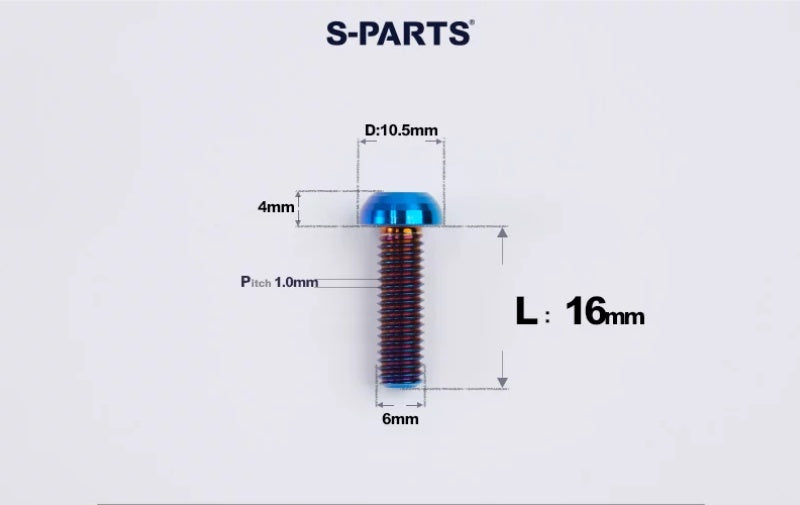SPARTS M6×8–35mm Titanium Button Head Bolts for Bicycle Brake Calipers