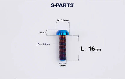 SPARTS M6×8–35mm Titanium Button Head Bolts for Bicycle Brake Calipers