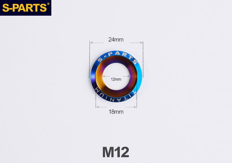 S-PARTS M3 / M4 / M5 / M6 / M8 / M10 / M12 TC4 Titanium Flat Washers forMotorcycles & Bicycles