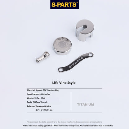 SPARTS Titanium Reservoir Cap Compatible with Brembo Master Cylinder – Separate Small Tank Cover Kit