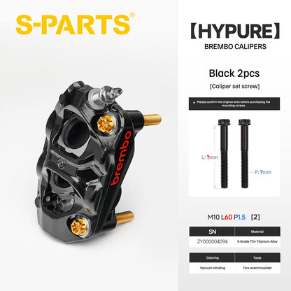 SPARTS Titanium Bolt Kit Compatible with BREMBO HYPURE Caliper - Black