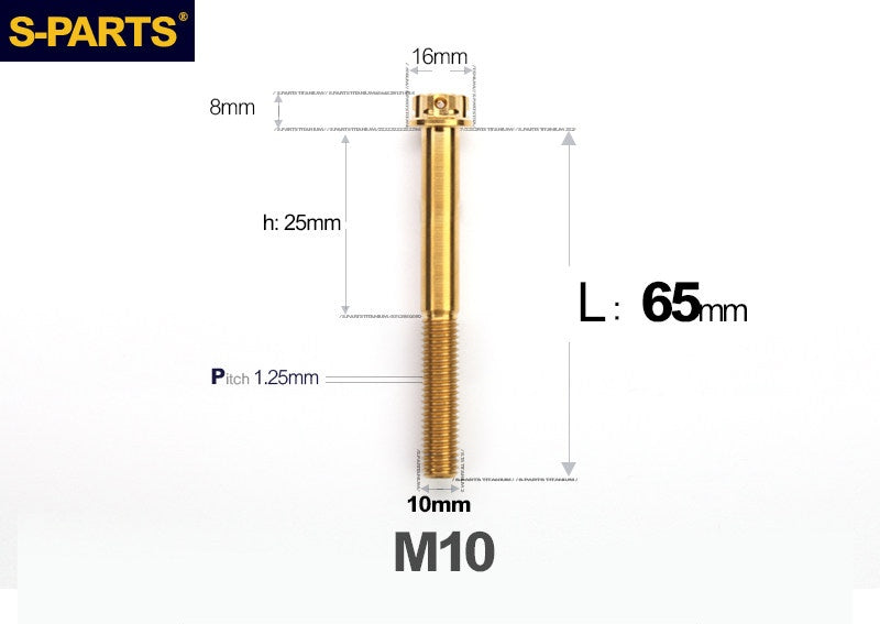 SPARTS M10 L12-120mm P1.25 A3 Series Standard Head Titanium Bolt |  Motorcycle  Upgrade