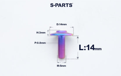 SPARTS A3 M5×L12-20  D14 Titanium Button Head Bolts for Motorcycle Upgrades