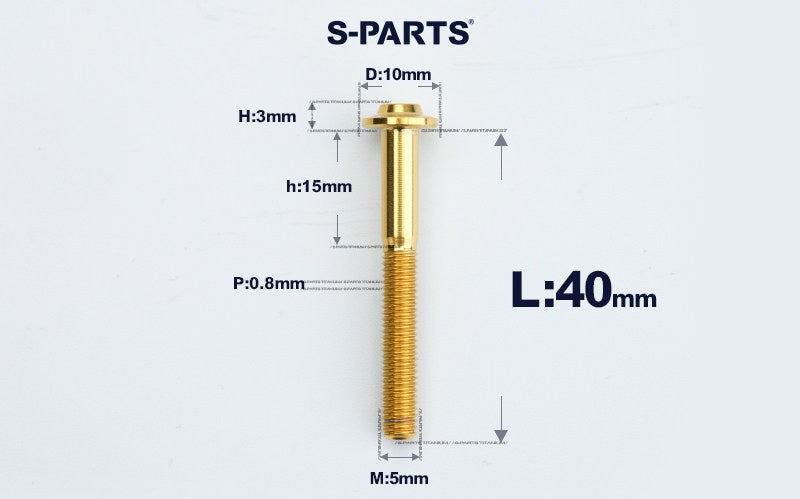 SPARTS A3 M5×L6-50 D10 Titanium Button Head Bolt for Motorcycle & Bicycle Lightweight Custom Fasteners