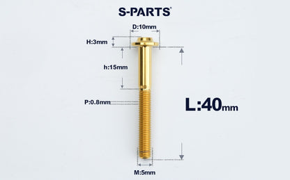SPARTS A3 M5×L6-50 D10 Titanium Button Head Bolt for Motorcycle & Bicycle Lightweight Custom Fasteners