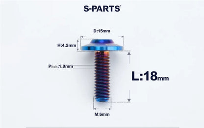 SPARTS M6×8–45mm D15 Titanium Button Head Bolts for Motorcycles