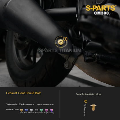 SPARTS Titanium Bodywork, Fuel Tank Cap & Radiator Guard Bolt Kit for Honda CM300 / Rebel 300 (15 Pcs)